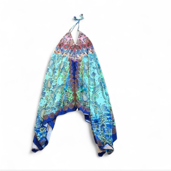 India Boutique Blue and Pink Backless Dress - Picture 2 of 6